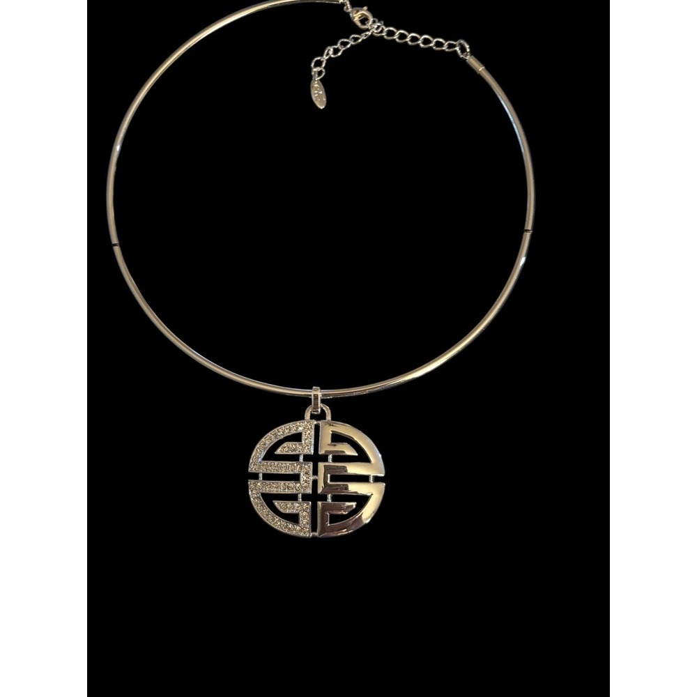 Roberto by RFM Silver Choker Necklace w/ Crystal Geometric Pendant – NWT – Boxed - Picture 5 of 10